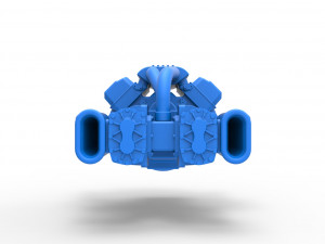 Engine V8 with double Potvin Supercharger Scale 1 to 25 3D Baskı Modeli