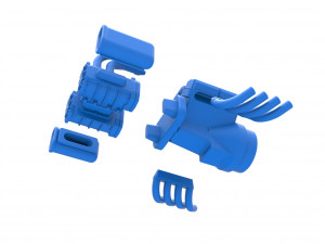 Engine V8 with double Potvin Supercharger Scale 1 to 25 3D Baskı Modeli