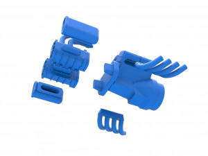 Engine V8 with double Potvin Supercharger Scale 1 to 25 3D Print Model