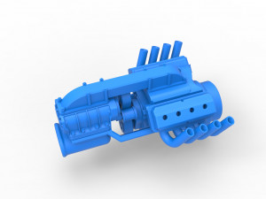 Engine V8 for vintage dragster Version 3 Scale 1 to 25 3Dプリントモデル