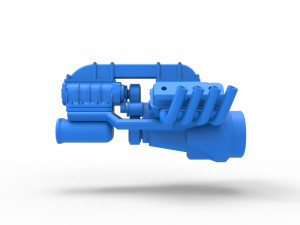 Engine V8 for vintage dragster Version 3 Scale 1 to 25 3Dプリントモデル