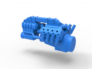 Engine V8 for vintage dragster Version 3 Scale 1 to 25 3Dプリントモデル