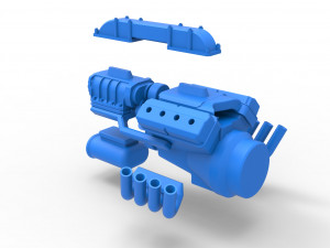 Engine V8 for vintage dragster Version 3 Scale 1 to 25 3Dプリントモデル
