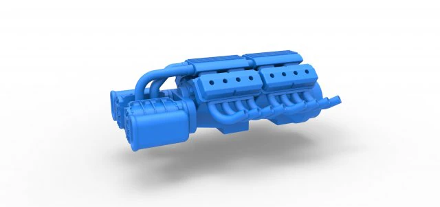 Engine 2 V8 Version 7 Scale 1 to 25 3D Print Model .c4d .max .obj .3ds .fbx .stl .blend