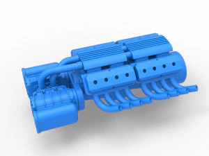 Engine 2 V8 Version 7 Scale 1 to 25 3D Print Model