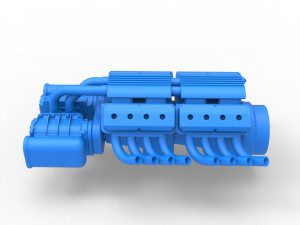 Engine 2 V8 Version 7 Scale 1 to 25 3Dプリントモデル