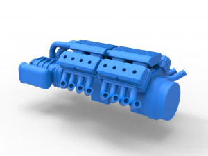 Engine 2 V8 Version 7 Scale 1 to 25 3D Print Model