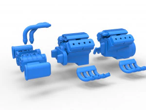 Engine 2 V8 Version 7 Scale 1 to 25 3D Print Model
