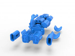 Engine 2 V8 Version 7 Scale 1 to 25 3D Print Model