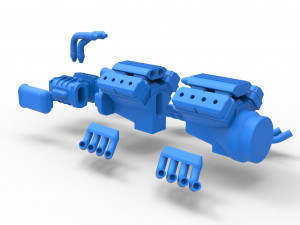 Engine 2 V8 Version 7 Scale 1 to 25 3Dプリントモデル