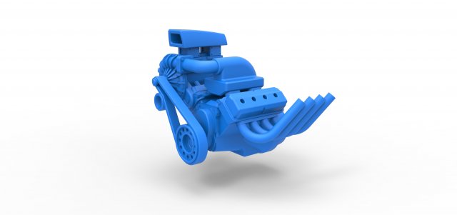 Engine V8 with Centrifugal blower Scale 1 to 25 Modèles 3D en vedette .c4d .max .obj .3ds .fbx .stl .blend 
