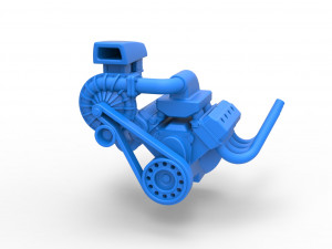 Engine V8 with Centrifugal blower Scale 1 to 25 Modèles 3D en vedette