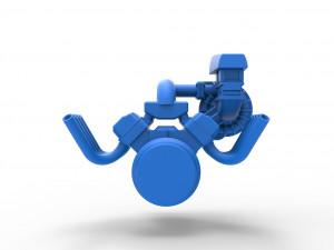 Engine V8 with Centrifugal blower Scale 1 to 25 Modèles 3D en vedette