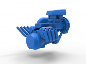 Engine V8 with Centrifugal blower Scale 1 to 25 Modèles 3D en vedette
