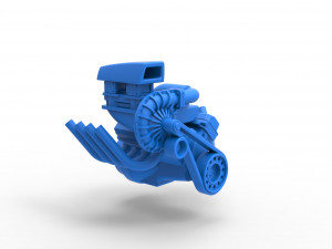 Engine V8 with Centrifugal blower Scale 1 to 25 Modèles 3D en vedette
