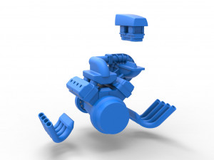 Engine V8 with Centrifugal blower Scale 1 to 25 Modèles 3D en vedette