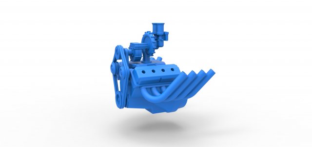 Engine V8 with Centrifugal blower Version 2 Scale 1 to 25 Model do druku 3D .c4d .max .obj .3ds .fbx .stl .blend 