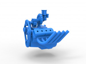 Engine V8 with Centrifugal blower Version 2 Scale 1 to 25 3D 프린트 모델