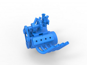 Engine V8 with Centrifugal blower Version 2 Scale 1 to 25 Model do druku 3D
