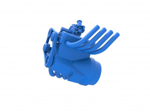 Engine V8 with Centrifugal blower Version 2 Scale 1 to 25 Model do druku 3D
