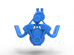 Engine V8 with Centrifugal blower Version 2 Scale 1 to 25 Model do druku 3D