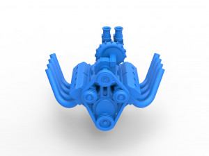 Engine V8 with Centrifugal blower Version 2 Scale 1 to 25 Model do druku 3D