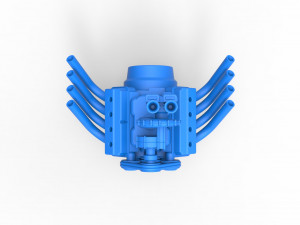 Engine V8 with Centrifugal blower Version 2 Scale 1 to 25 Model do druku 3D