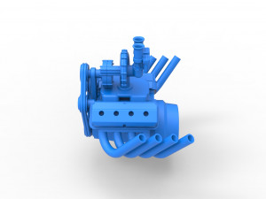 Engine V8 with Centrifugal blower Version 2 Scale 1 to 25 Model do druku 3D
