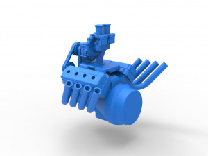 Engine V8 with Centrifugal blower Version 2 Scale 1 to 25 Model do druku 3D