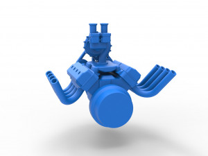 Engine V8 with Centrifugal blower Version 2 Scale 1 to 25 Model do druku 3D