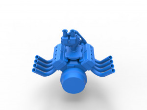 Engine V8 with Centrifugal blower Version 2 Scale 1 to 25 Model do druku 3D