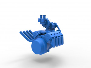 Engine V8 with Centrifugal blower Version 2 Scale 1 to 25 Model do druku 3D