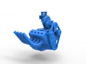 Engine V8 with Centrifugal blower Version 2 Scale 1 to 25 Model do druku 3D