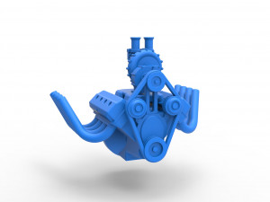 Engine V8 with Centrifugal blower Version 2 Scale 1 to 25 Model do druku 3D