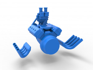 Engine V8 with Centrifugal blower Version 2 Scale 1 to 25 Model do druku 3D