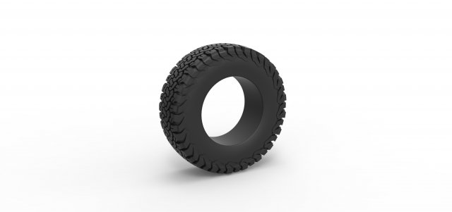 Offroad tire 107 Scale 1 to 25 Model Cetak 3D .c4d .max .obj .3ds .fbx .stl .blend 