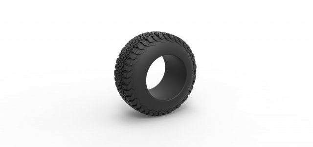 Offroad tire 108 Scale 1 to 25 Modello di stampa 3D .c4d .max .obj .3ds .fbx .stl .blend 