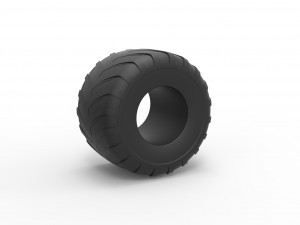 Monster Jam tire 31 Scale 1 to 25 3Dプリントモデル