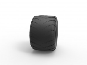 Monster Jam tire 31 Scale 1 to 25 3D Baskı Modeli