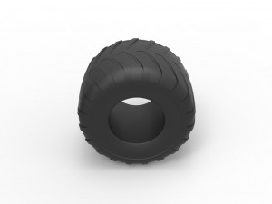 Monster Jam tire 31 Scale 1 to 25 3D Baskı Modeli