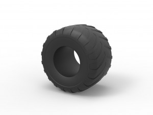 Monster Jam tire 31 Scale 1 to 25 3D Baskı Modeli