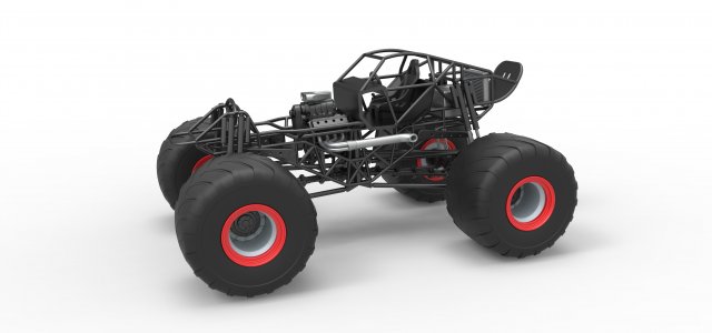 Diecast Monster truck base Version 2 Scale 1 to 25 3D in 3DExport