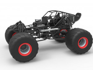 Monster truck base Version 2 Scale 1 to 25 3D-printmodel