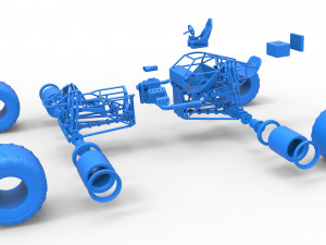 Monster truck base Version 2 Scale 1 to 25 3D 프린트 모델