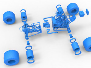 Monster truck base Version 2 Scale 1 to 25 3D 프린트 모델