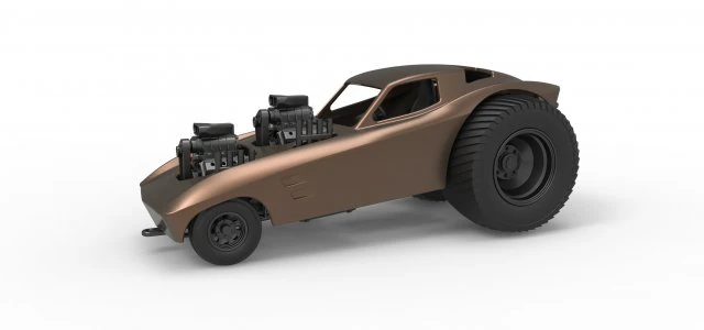 Pulling truck 2wd with Car shell Version 2 Scale 1 to 25 3D Print Model .c4d .max .obj .3ds .fbx .stl .blend 