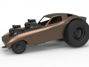 Pulling truck 2wd with Car shell Version 2 Scale 1 to 25 3D प्रिंट मॉडल