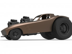Pulling truck 2wd with Car shell Version 2 Scale 1 to 25 3D प्रिंट मॉडल