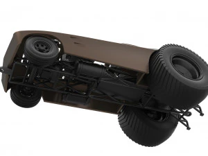 Pulling truck 2wd with Car shell Version 2 Scale 1 to 25 3D Print Model