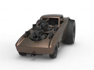 Pulling truck 2wd with Car shell Version 2 Scale 1 to 25 3D प्रिंट मॉडल